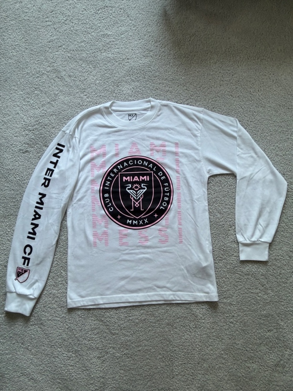 Inter Miami CF White & Pink Long Sleeve Club Tee